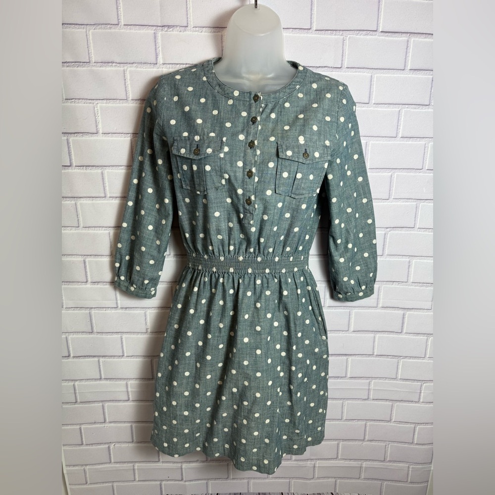 Brooks Brothers Polka Dot Chambray Shirt Dress Size 2
Blue Cotton Casual - Picture 4 of 16